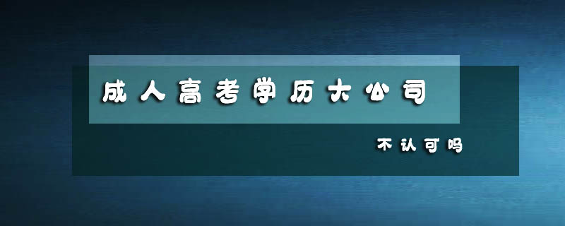 成人高考學(xué)歷大公司不認(rèn)可嗎